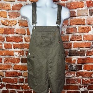 Mickey Unlimited vintage overalls shorteralls dark khaki XL